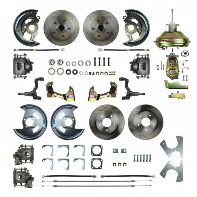 67-9 4-Wheel Disc Brake Conversion, 11"  Booster, Staggered Rear Shocks