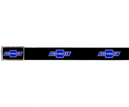 Web Belts, Up to 46'' Waist, Chevy Blue Bowtie Logo, Logo On Belt, Without Bottle Opener