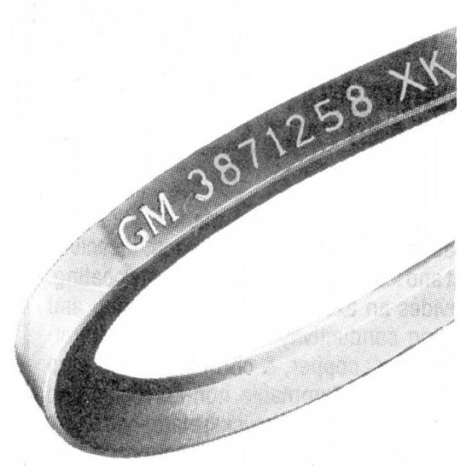 Firebird Power Steering Belt, V8, With Air Conditioning, Without A.I.R, Date Code 1-Q-67, 1967