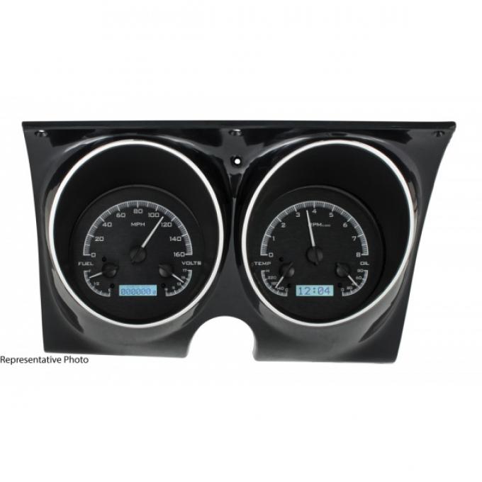 Firebird Analog Dash Gauges, Dakota Digital, Black With Red Display, 1967-1968