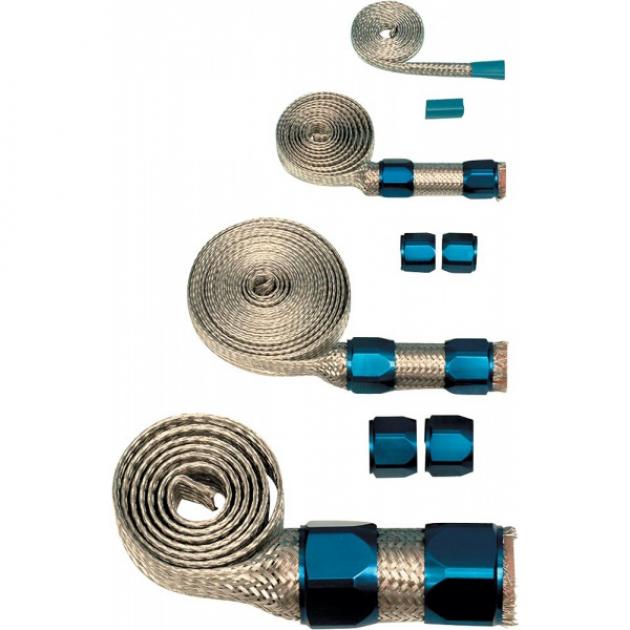 Camaro Universal Hose Cover Kit, Stainless Steel, With Blue Clamps