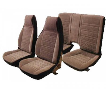 Camaro Front & Rear Seat Cover Set, Velour, For Cars With Deluxe Interior & Rear Split Seat, 1988-1992 | Black