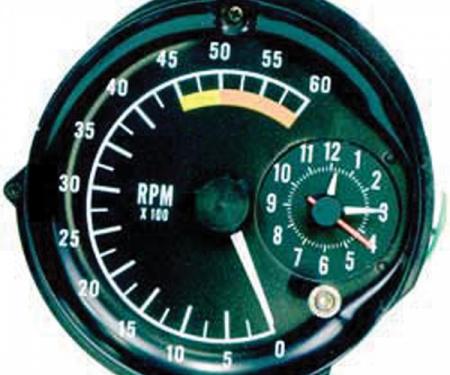 Firebird Tachometer, With Clock, 5000 RPM Redline, 1976-1978
