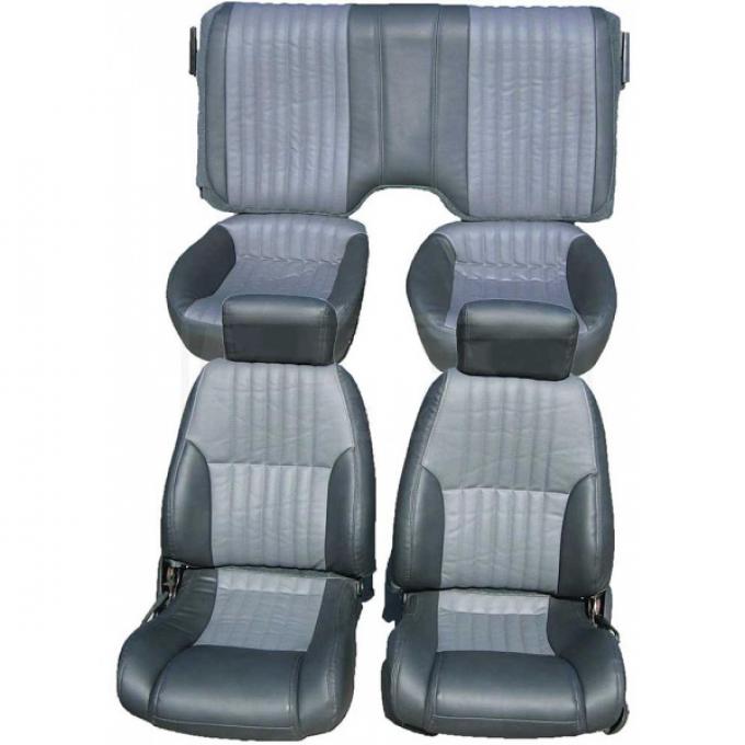Firebird Seat Covers, Front And Rear, Solid Rear Seat, Base Model, Vinyl, Hampton Grain, Non-Perforated, 1993-2002