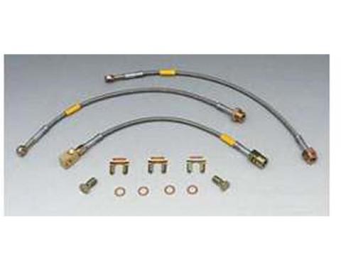 Firebird Braided Disc Brake Hose Kit, Stainless Steel, With Rear Drum Brakes, Goodridge, 1993-1997