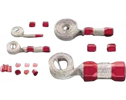 Camaro Hose Cover Kit, Universal, Stainless Steel, With RedClamps, 1970-2002