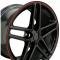 Camaro 18 X 10.5 C6 Z06 Reproduction Wheel, Black With Red Banding, 1993-2002