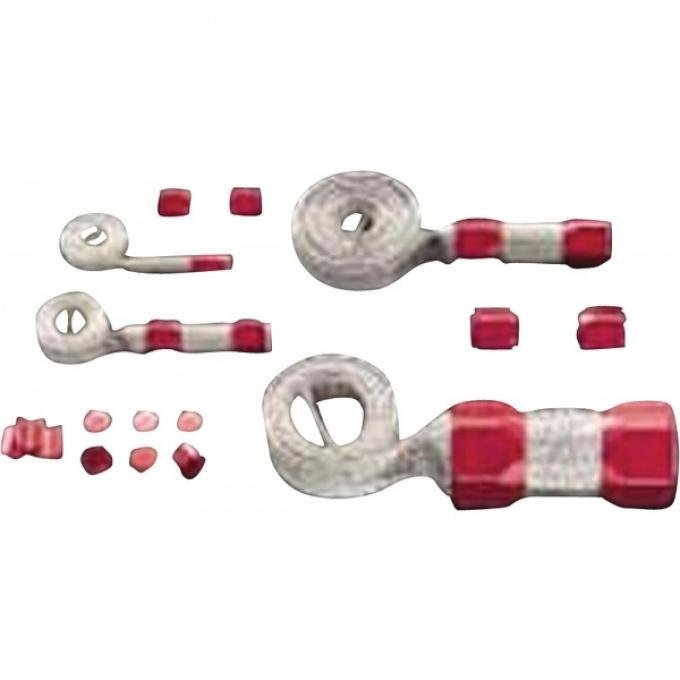 Camaro Hose Cover Kit, Universal, Stainless Steel, With RedClamps, 1970-2002