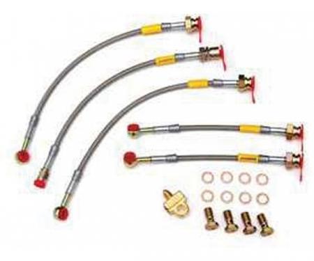 Firebird Braided Disc Brake Hose Kit, Stainless Steel, With Rear Disc Brakes, Goodridge, 1983