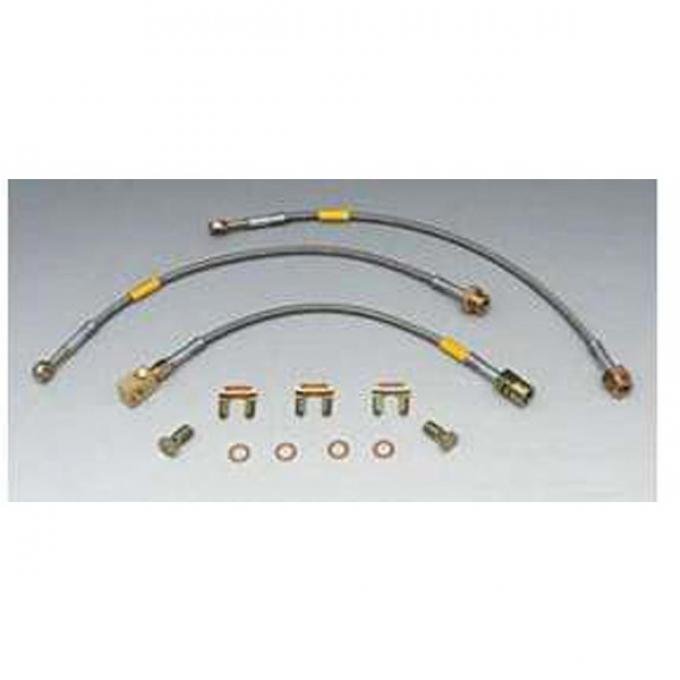 Firebird Braided Disc Brake Hose Kit, Stainless Steel, With Rear Drum Brakes, Goodridge, 1993-1997