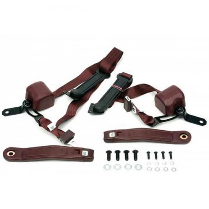 Seatbelt Solutions 1967-1973 Camaro 3-Point Front Retractable Seat Belt Set, Chrome Lift Latch