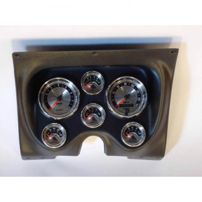 Firebird Instrument Cluster Panel, Black Finish, With American Muscle Series Autometer Gauges, 1967-1968