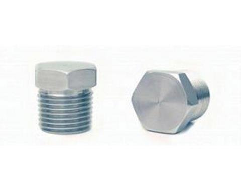 Firebird Intake Manifold Hole Plug, 1/2 Pipe Thread, 7/8 Hex Head, Stainless Steel, 1967-1969