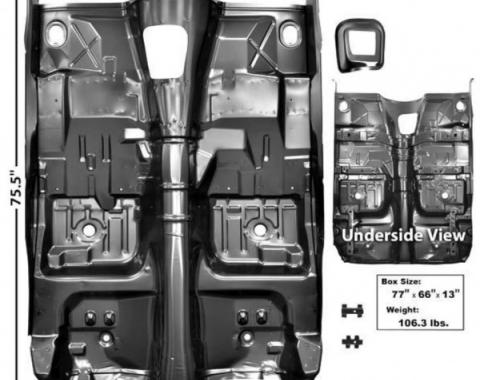 Firebird Floor Pan, Complete, Manual Transmission, With Braces, 1975-1981