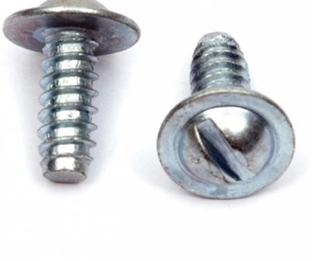 Camaro License Plate Mounting Screws, Flanged, Slotted, Rear, 1967-1969