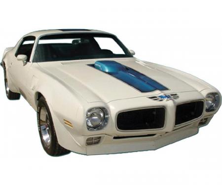 Firebird Decal Set, Trans Am, White Stripe on Blue Car, 1970-1972