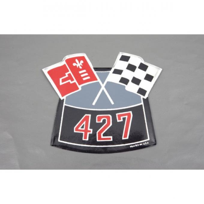 Camaro Air Cleaner Decal, 427 Crossed Flags, 1969