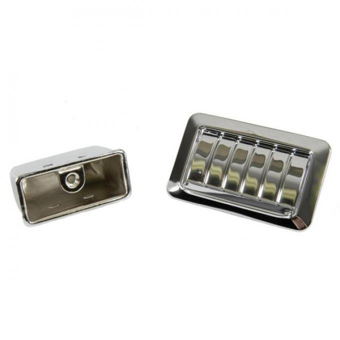 Firebird Ashtray Assembly, With Ribbed Lid, Armrest, Rear, 1967