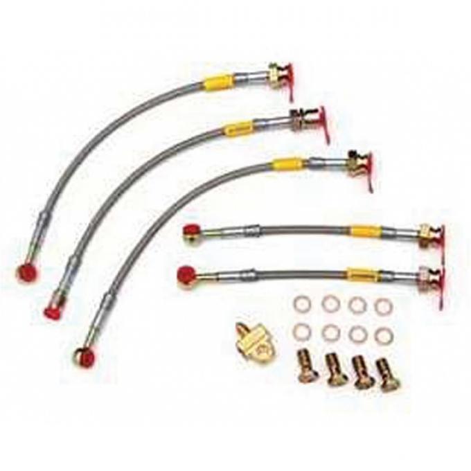 Firebird Braided Disc Brake Hose Kit, Stainless Steel, With Rear Disc Brakes, Without Traction Control, Goodridge, 1993-1997