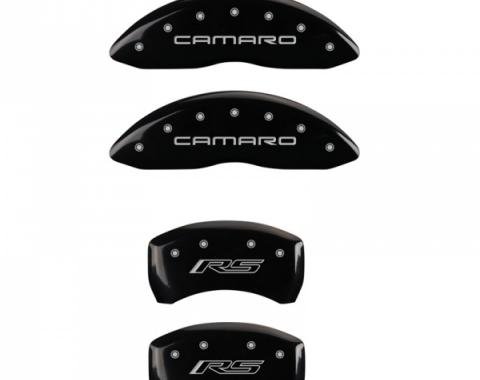 Camaro Caliper Covers, Black, V6, Front Camaro & Rear RS Logo, 2010-2013