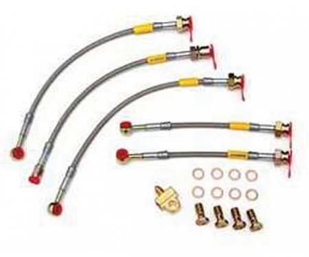 Firebird Braided Disc Brake Hose Kit, Stainless Steel, With Rear Disc Brakes, Without Traction Control, Goodridge, 1993-1997