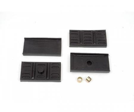 Firebird Mono Leaf Spring Mounting Pad Set, Black, Polyurethane, Prothane, 1967-1969