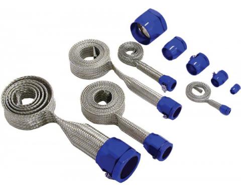 Firebird Hose Cover Kit, Stainless Steel, Universal, With Blue Clamps, 1967-2002