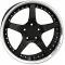 Camaro 18 X 9.5 C5 Style Deep Dish Reproduction Wheel, Black With Rivets, 1993-2002