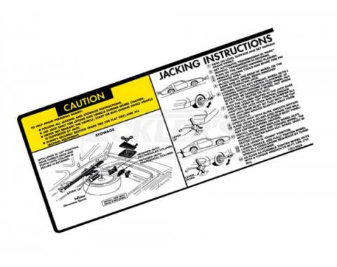 Trans Am Jack Instruction Decal With SS Spare, 1980
