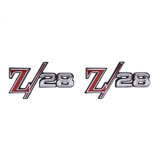 Trim Parts 69 Camaro Front Fender Emblem, Z-28, Pair 6759