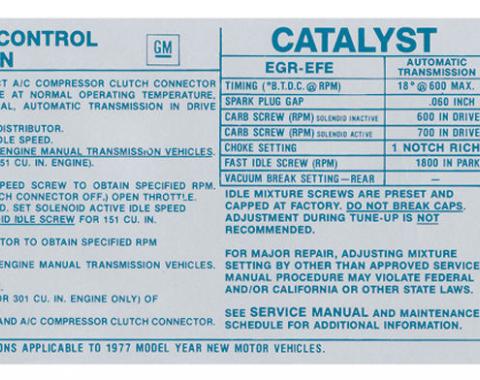 Firebird Trans Am 400 AT Hi-Performance Decal, FB, 1977