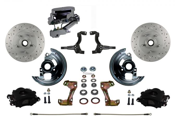 Leed Brakes Manual Front Kit with Drilled Rotors and Black Powder Coated Calipers BFC1002-FA3X