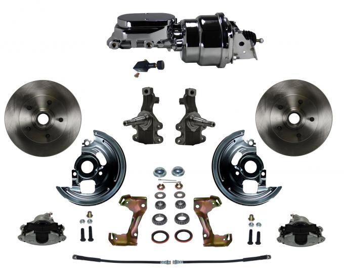 Leed Brakes Power 2" Drop Spindle Kit with Plain Rotors and Zinc Plated Calipers FC1003-L605