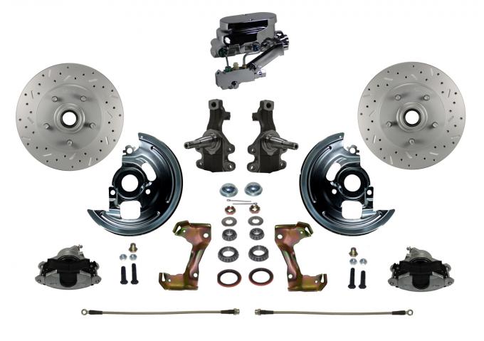 Leed Brakes Manual 2" Drop Spindle Kit with Drilled Rotors and Zinc Plated Calipers FC1003-FA1X