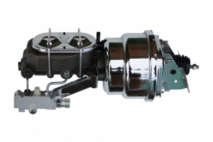 Leed Brakes 7 inch dual power booster, 1-1/8 inch bore master disc/drum (Chrome) 2LBB2
