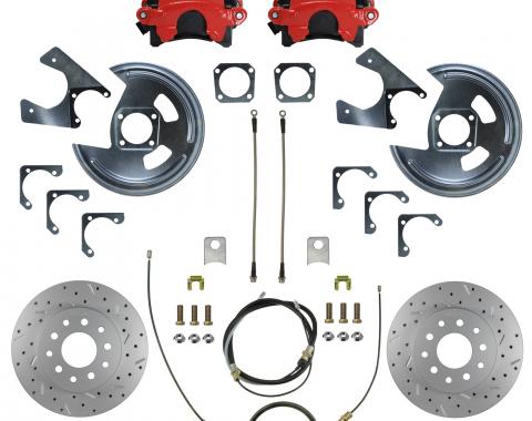 Leed Brakes Rear Disc Brake Kit with Drilled Rotors and Red Powder Coated Calipers RRC1003X
