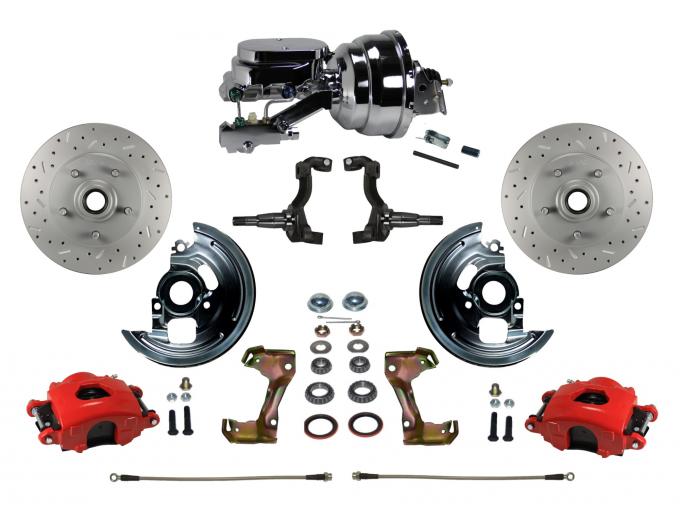 Leed Brakes Power Front Kit with Drilled Rotors and Red Powder Coated Calipers RFC1002-N6B2X