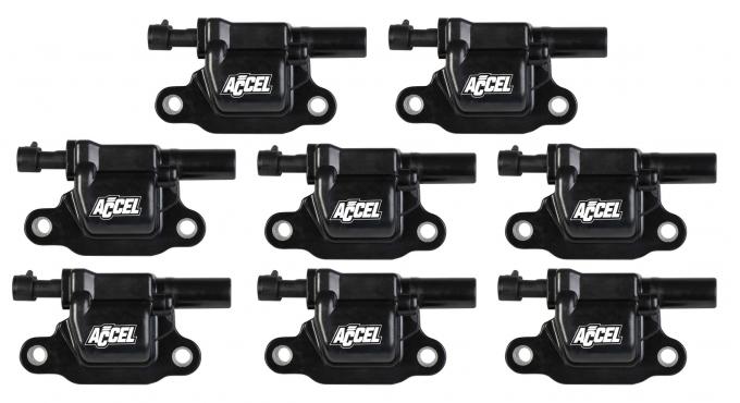 Accel Gen v GM Coils, 2014 and Up, Black, Square, 8 Pack 140081-8