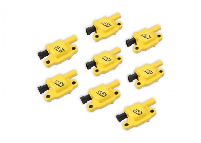 Accel Ignition Coils, SuperCoil GM LS2/LS3/LS7 Engines, Yellow, 8-Pack 140043-8