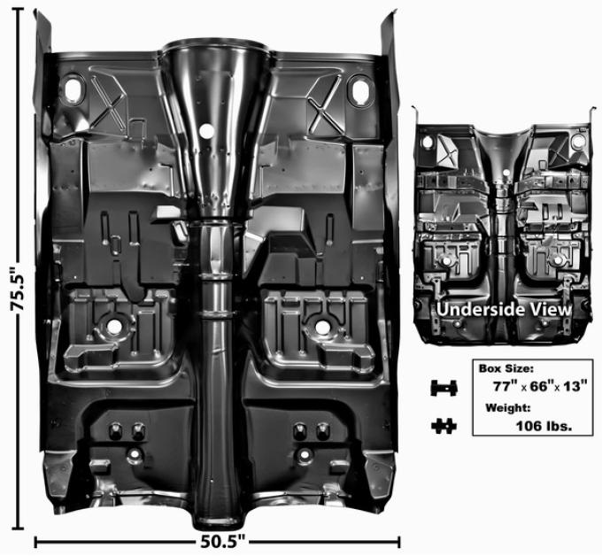 Dynacorn 75-81 Floor Pan Complete Firebird w/Braces, Inner Rocker Panel A/T 1046TA