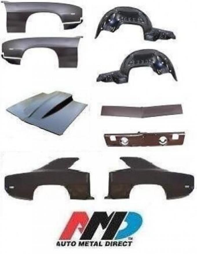 AMD Body Sheet Metal Kit, 69 Camaro Coupe (4" Cowl Hood, Fender, Quarter & Valance)