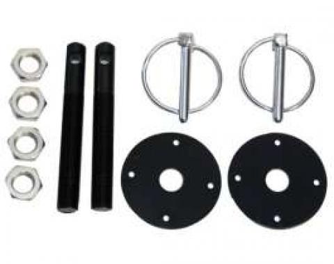 Aluminum Hood Pin Kit, Black