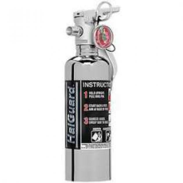 Fire Extinguisher, H3R Halguard Chrome, 1.4 Lb. Camaro Depot