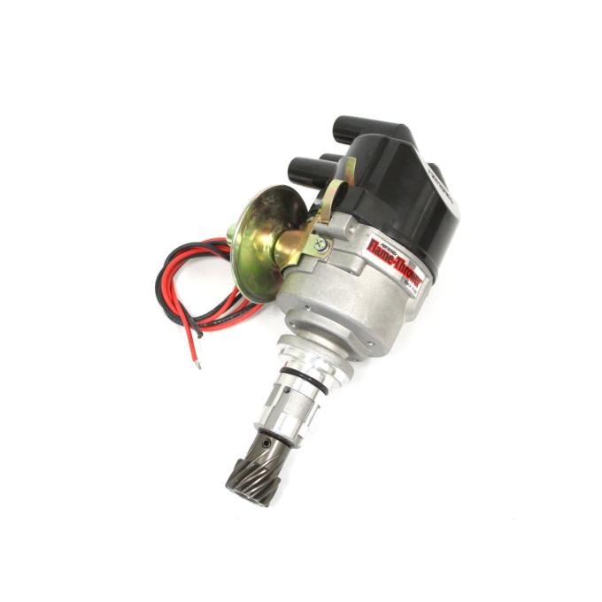 Pertronix Stock Look Distributor for Ford X-Flow 4 Cylinder Engines (Ignitor) with Vacuum / Mechanical Advance, Side Exit / 12V Negative D196609