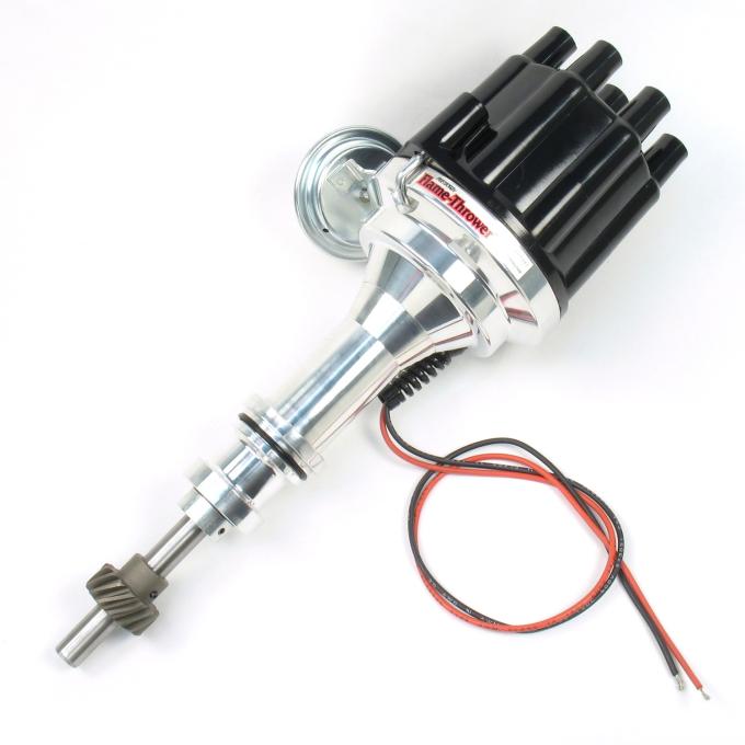 Pertronix Billet Distributor for Ford 351W Engines (Ignitor II) with Vacuum / Mechanical Advance, Black / Female D131700