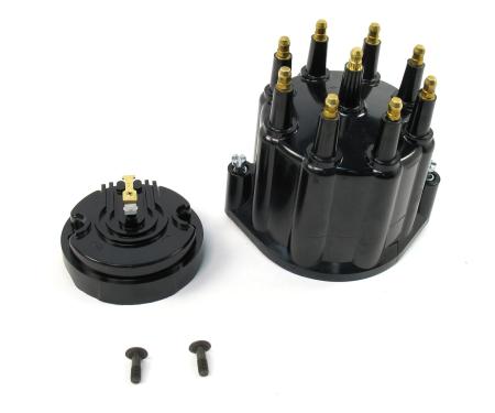 Pertronix Replacement Cap and Rotor Kit for 8 Cylinder Billet Distributors, Black / Male (Service Part Only) D600710