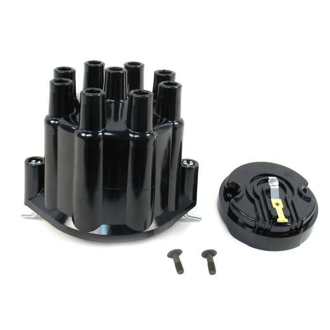 Pertronix Replacement Cap and Rotor Kit for 8 Cylinder Billet Distributors, Black / Female (Service Part Only) D600700