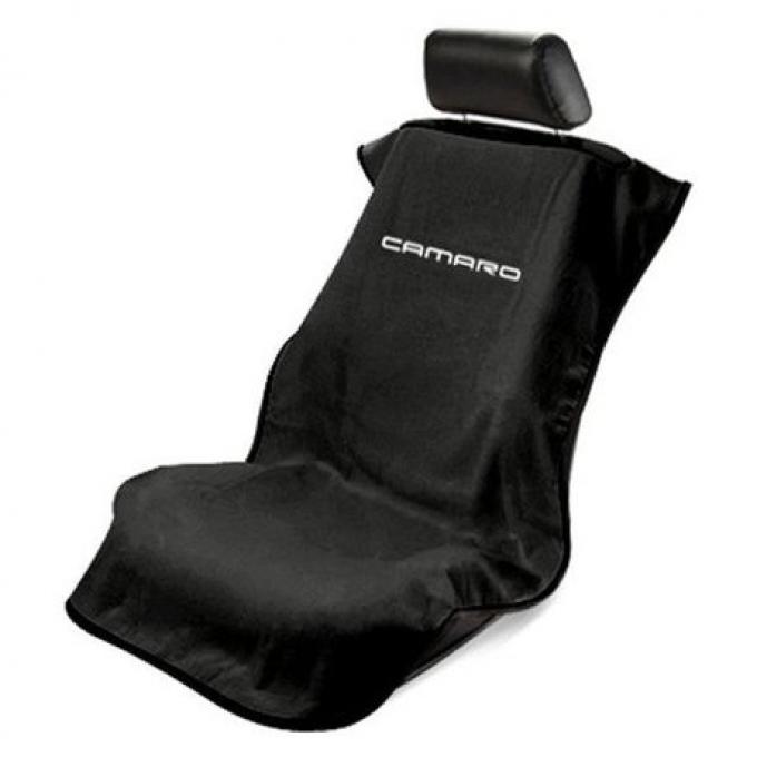 Seat Armour New Camaro, Seat Towel, Black with Logo SA100NCAMB