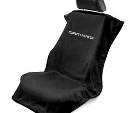 Seat Armour New Camaro, Seat Towel, Black with Logo SA100NCAMB