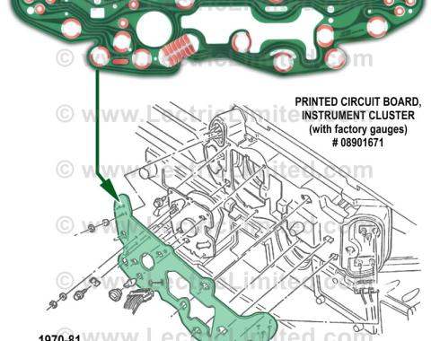 Lectric Limited 1970-1981 Chevrolet Camaro Printed Circuit Board 08901671